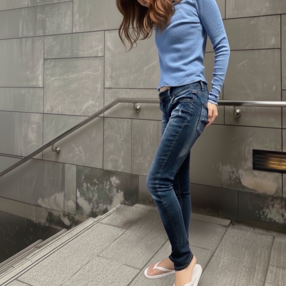 Zara slim fit washed jeans size 8